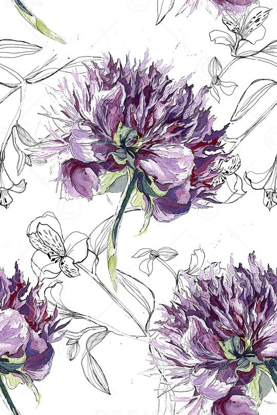 手绘印花花型图片