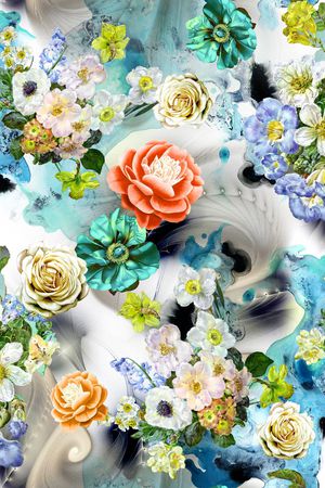 花朵印花花型图片