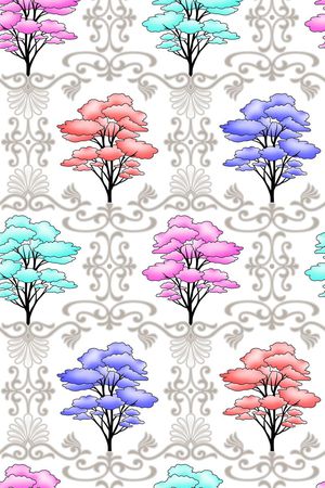 波浪条纹印花花型图片