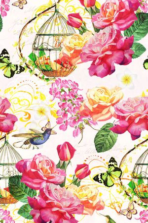 水彩花卉、抽象肌理印花花型图片
