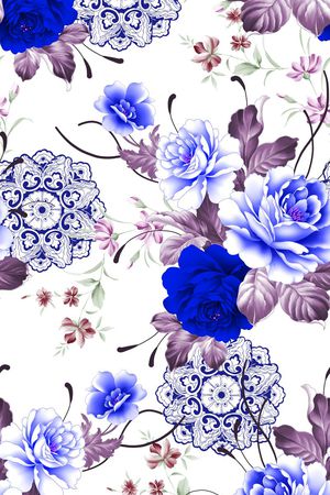 中国风花卉印花花型图片