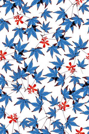 枫叶印花花型图片