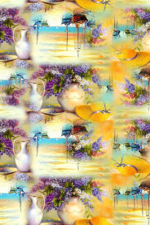 流行时尚花卉油田印花花型图片