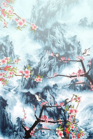国画印花花型图片