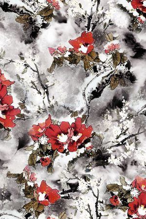 中国风印花花型图片