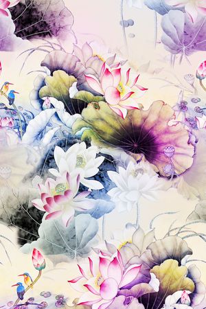 荷叶印花花型图片