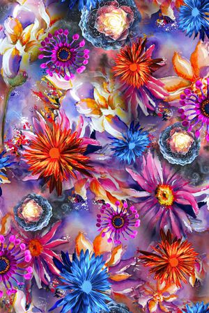 油画花卉印花花型图片