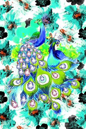 泼墨印花花型图片