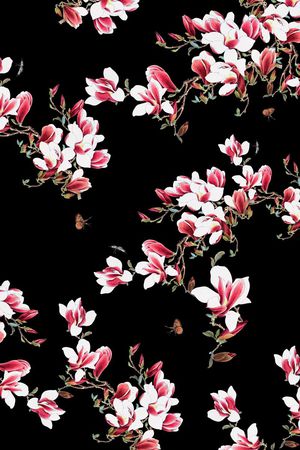 玉兰花印花花型图片