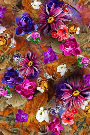 鲜花、花卉印花花型图片