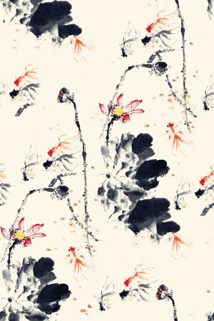 玉兰花印花花型图片