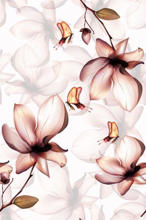 罂粟花印花花型图片