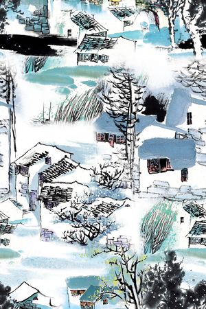 国画、水墨画、中国风印花花型图片