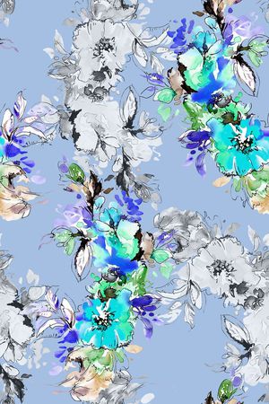 水彩印花花型图片