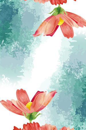 非洲菊花卉长丝巾印花花型图片