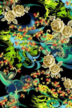 莫妮卡-大牌花型印花花型图片