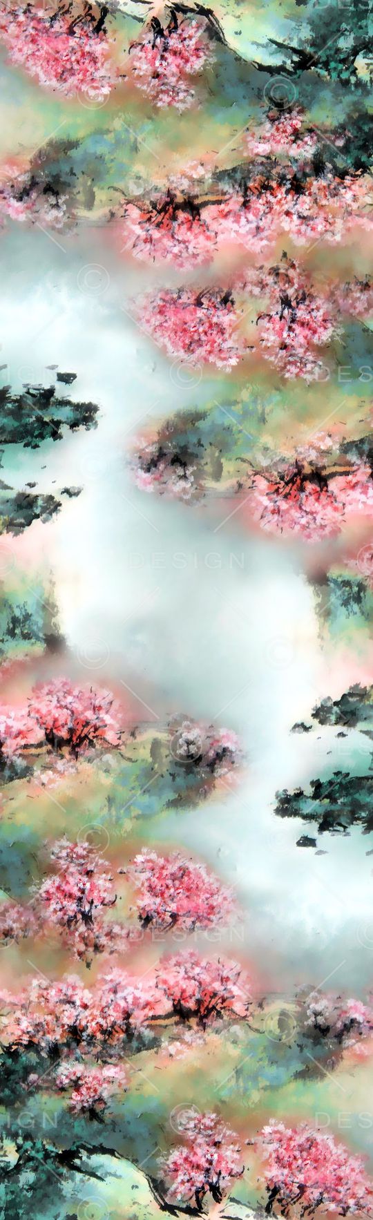桃花印花花型图片