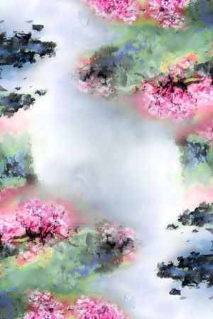 桃花印花花型图片