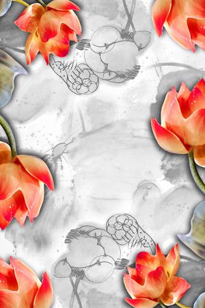 围巾印花花型图片