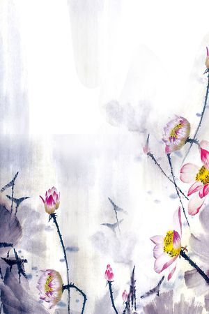 水墨印花花型图片