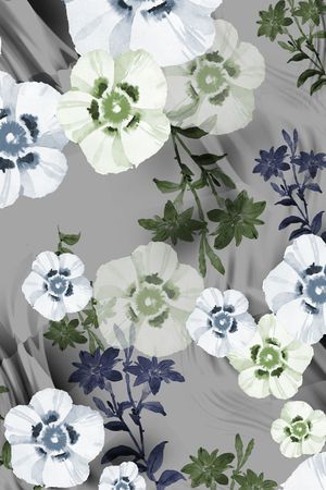 桃花朵朵印花花型图片