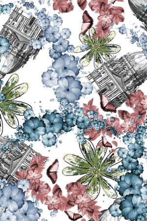 肌理花卉印花花型图片