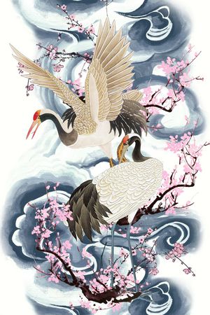 仙鹤印花花型图片