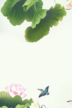 荷花印花花型图片