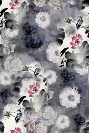 抽象花卉印花花型图片
