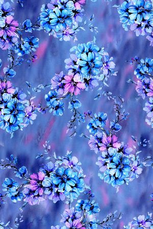 浪漫、水彩、花卉、女装印花花型图片