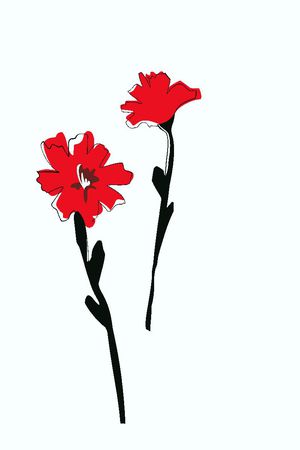 线条花卉印花花型图片