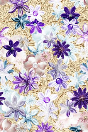 三色堇印花花型图片