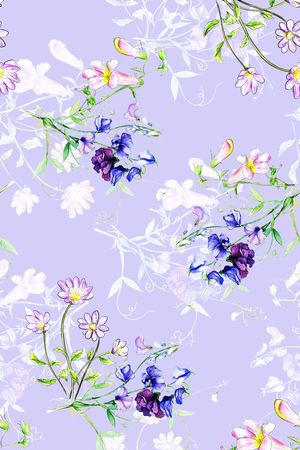 三色堇印花花型图片