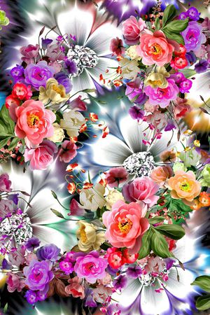 鲜花印花花型图片