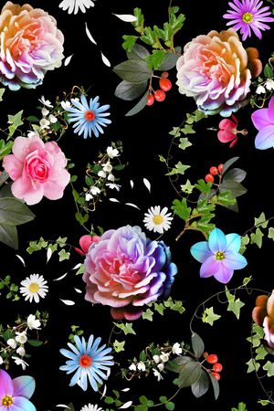 树叶枝条印花花型图片