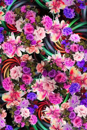 鲜花印花花型图片