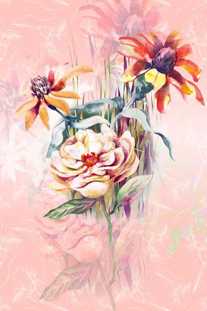手绘印花花型图片