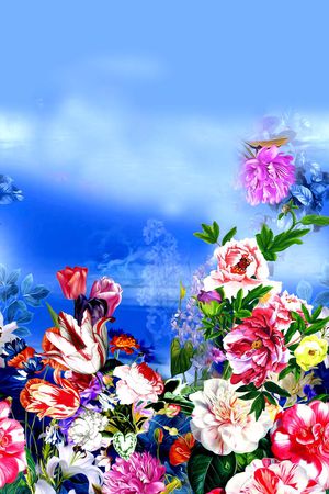 女装定位印花花型图片
