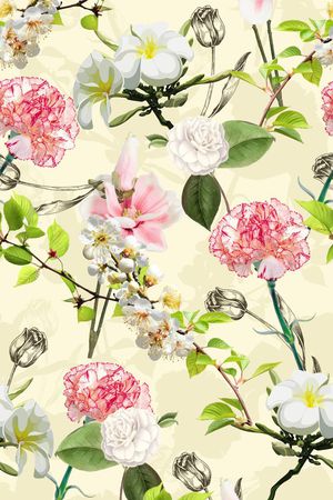 时尚花卉印花花型图片
