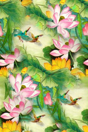 国画印花花型图片