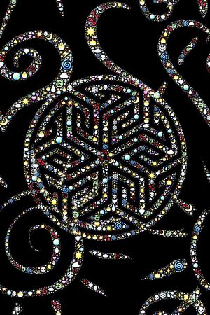 彩绘几何星空数码印花印花花型图片