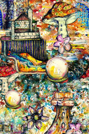 抽象肌理、油画、水彩画、花卉、创意印花花型图片