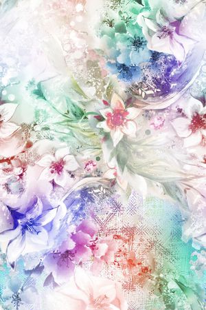 手绘印花花型图片