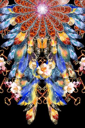 羽毛印花花型图片