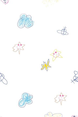 手绘线条印花花型图片