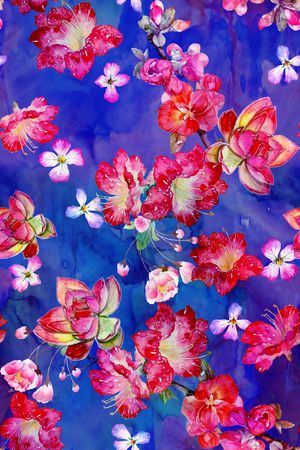 水彩印花花型图片