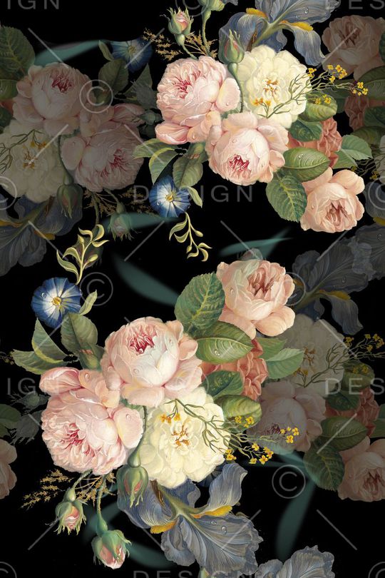 油画花卉印花花型图片