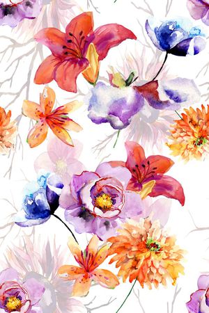 兰花印花花型图片