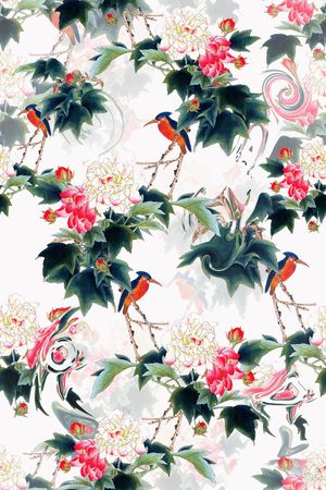 国画印花花型图片