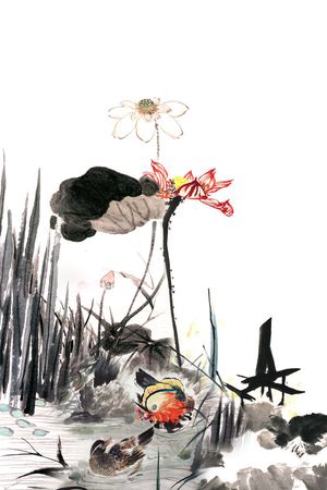 水墨印花花型图片